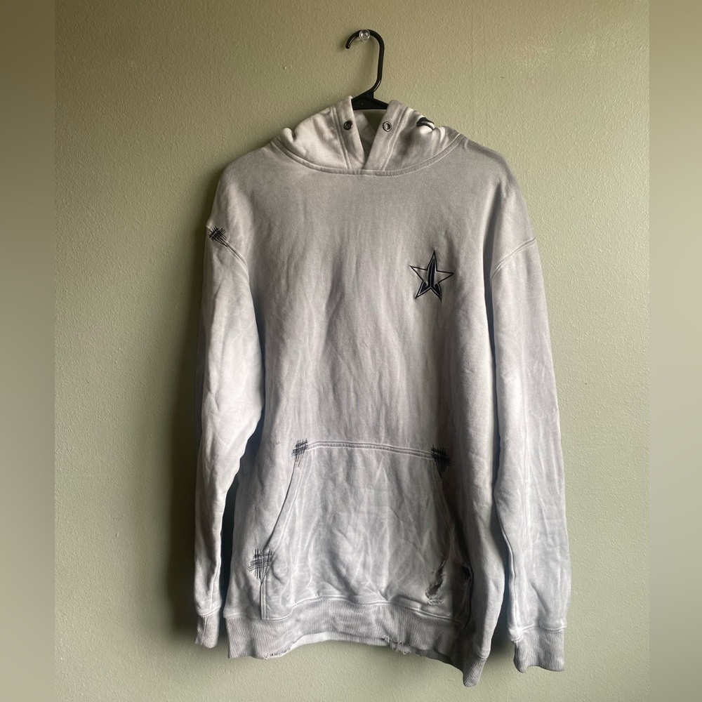 Star lounge gray  tie dye hoodie , size m